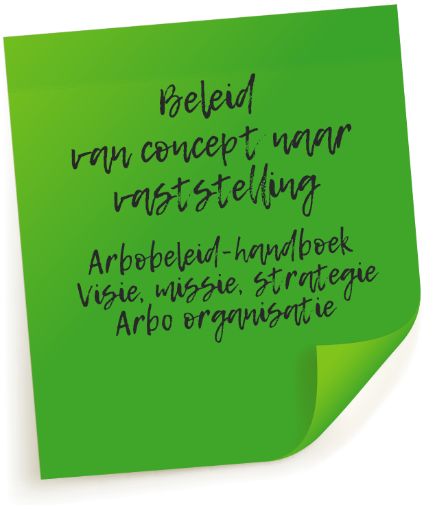 Beleid -van concept naar vaststelling- Arbobeleid-handboek Visie, missie, strategie Arbo organisatie